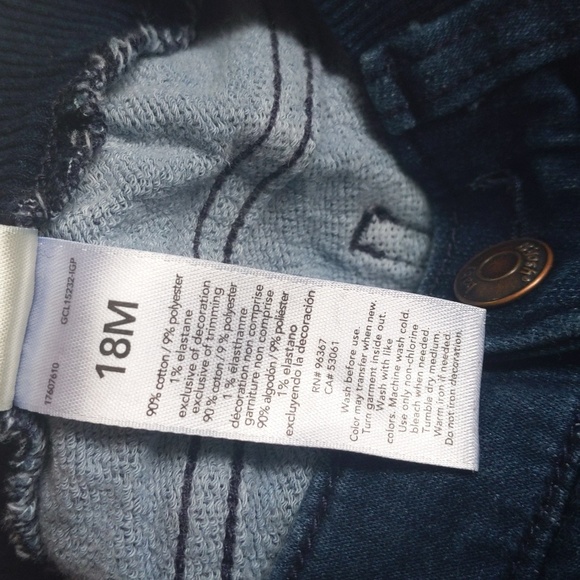 oshkosh b'gosh comfy straight leg denim jeans 18 months baby toddler boy - Picture 3 of 8